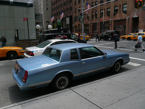 This eighties Chevy Monte Carlo was parked right in Midtown on the corner